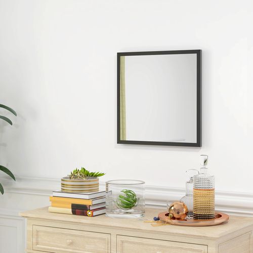 Miroir Mural Carré 50l X 50h Cm Thales Cadre Bois Noir