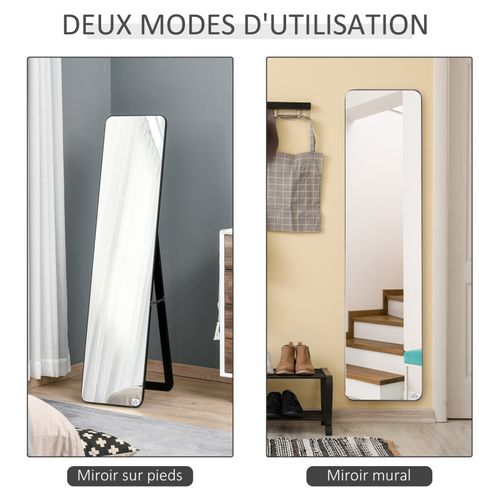 Miroir Sur Pied Et Mural Rectangulaire Kleon Bois Noir