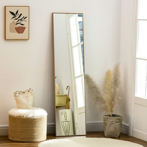 Miroir Sur Pied Rectangulaire 147h X 40l Cm Erynos Aspect Bois