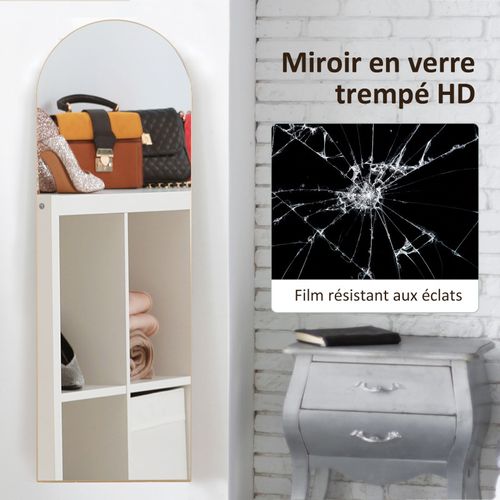 Miroir Sur Pied Ou Mural 50l X 150h Cm Aurelio Ton Doré