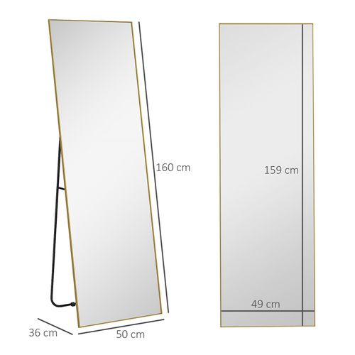 Grand Miroir Pleine Longueur Rectangulaire 50 X 160 Aurelio Doré