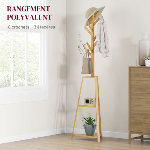 Porte-manteau Sur Pied Santiago Bois Bambou