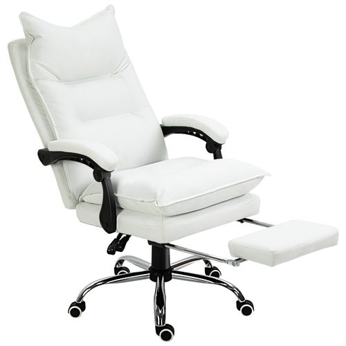 Fauteuil De Bureau Direction Avec Repose-pied Calif Blanc