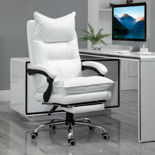 Fauteuil De Bureau Direction Avec Repose-pied Calif Blanc