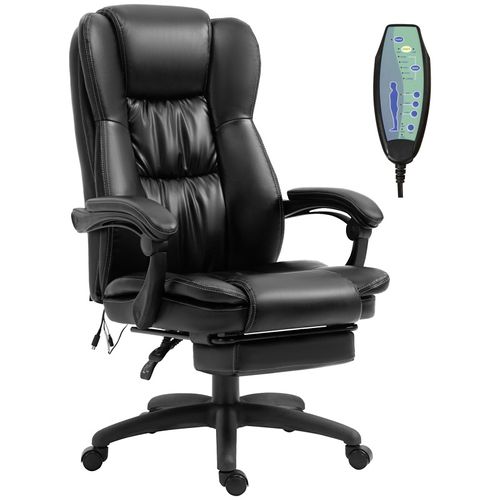 Fauteuil Bureau Massant Inclinable Réglable Vincetto Noir