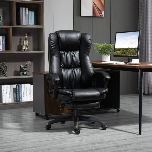Fauteuil Bureau Massant Inclinable Réglable Vincetto Noir