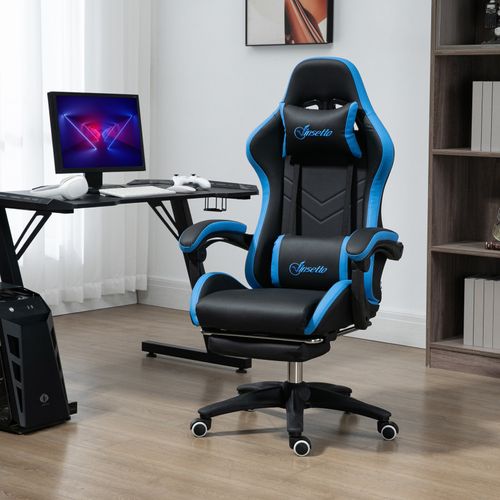 Chaise Gaming De Bureau Inclinable Varetta Noir Et Bleu