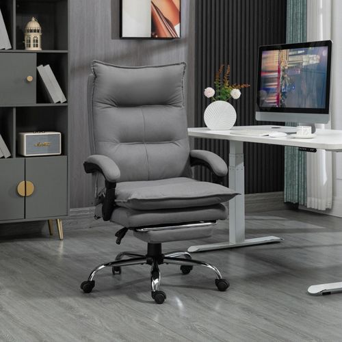Fauteuil De Bureau Massant Chauffant Monica Gris Et Noir