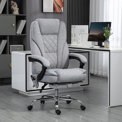 Fauteuil De Bureau Manager Massant Chauffant Velours Julia Gris