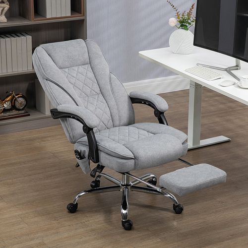Fauteuil De Bureau Manager Massant Chauffant Velours Julia Gris