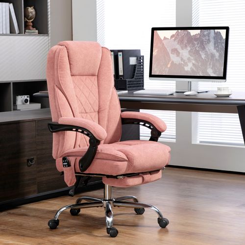 Fauteuil De Bureau Massant Chauffant Velours Isabella Rose