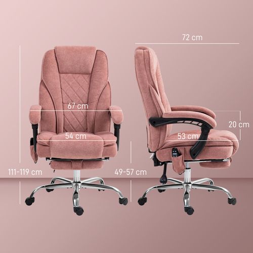 Fauteuil De Bureau Massant Chauffant Velours Isabella Rose