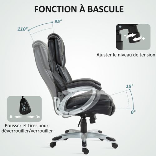 Chaise De Bureau Direction Bascule Riccardo Noire