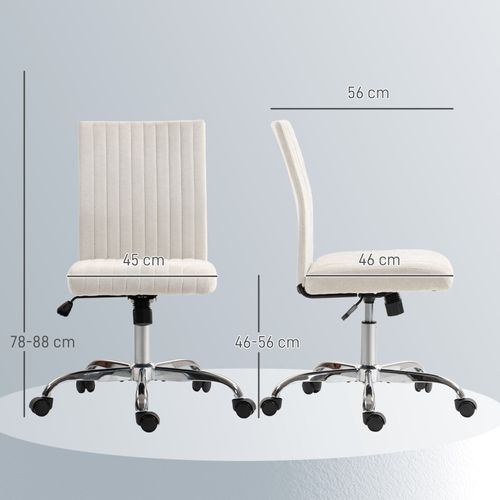 Chaise De Bureau Design Sans Accoudoirs Sienna Blanc Cassé