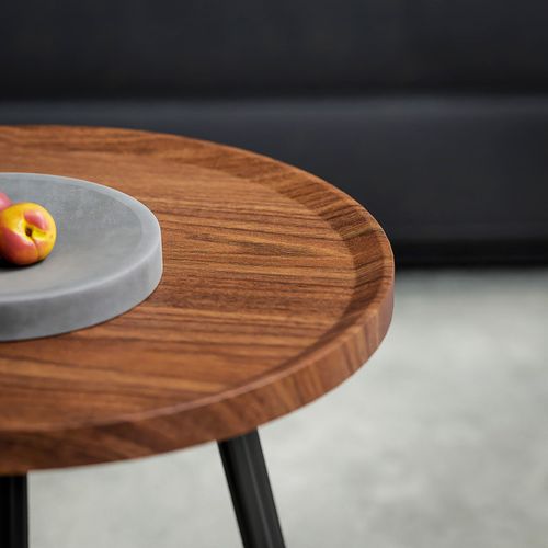 Lot De 2 Tables Gigognes Rondes Noa Effet Noyer