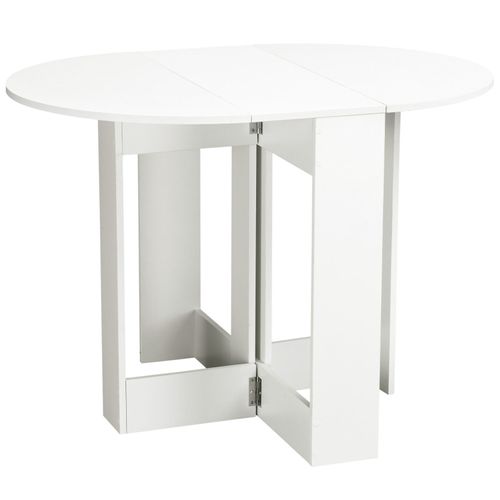 Table Ovale Pliable 2 Abattants Liora Blanc