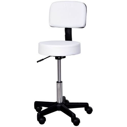 Tabouret De Massage à Roulettes Réglable Jeremia Blanc