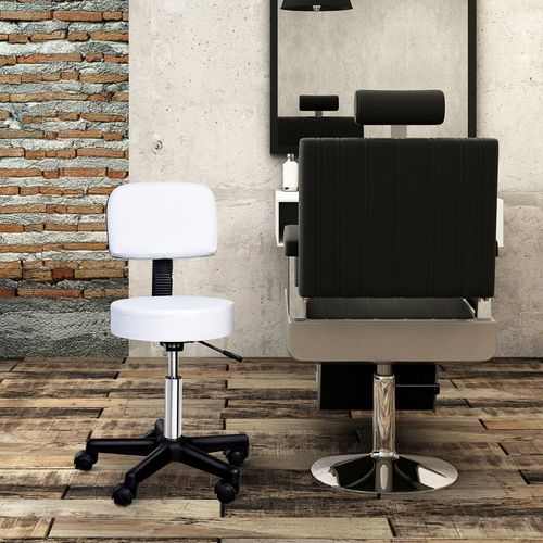 Tabouret De Massage à Roulettes Réglable Jeremia Blanc