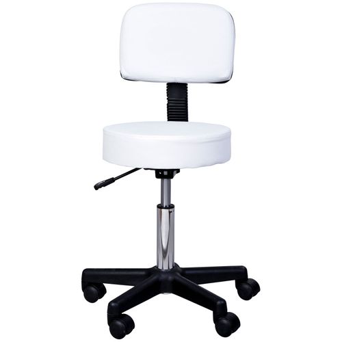Tabouret De Massage à Roulettes Réglable Jeremia Blanc