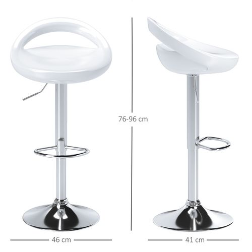 Lot De 2 Tabourets De Bar Pivotant Repose-pieds Aladie Blanc