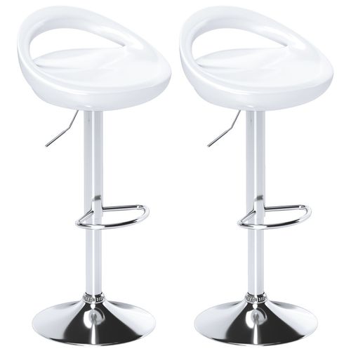Lot De 2 Tabourets De Bar Pivotant Repose-pieds Aladie Blanc