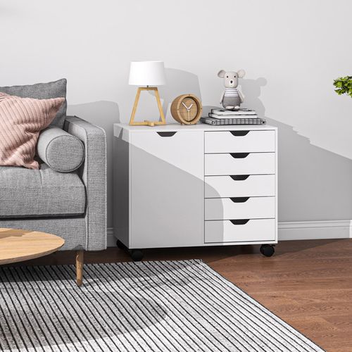 Meuble Support Imprimante Mobile 5 Bragance Blanc