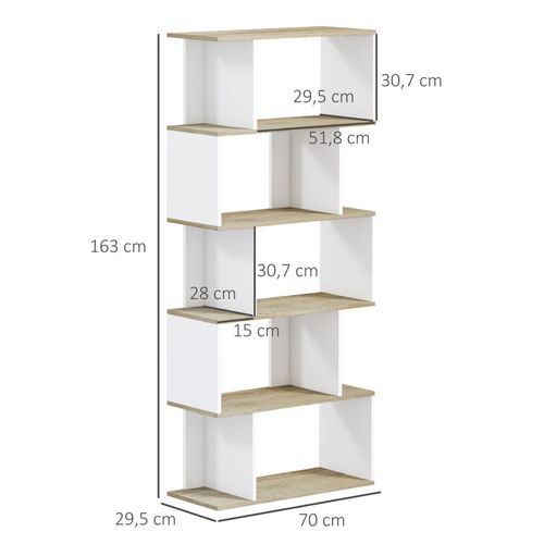Bibliothèque Scandinave 10 Étagères Rainha Blanc Et Bois