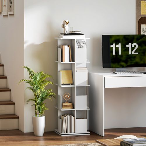 Bibliothèque Rotative 16 Compartiments Canico Blanche