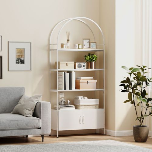 Étagère Design Arquée Avec Placard Chaves Blanche