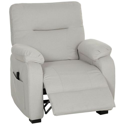 200 Fauteuil Avec Port USB Et Repose-pieds Inaar Velours Blanc Cassé