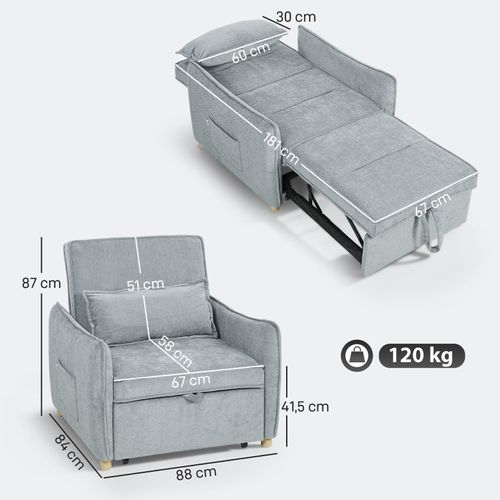Fauteuil Convertible 3-en-1 Godhav Gris