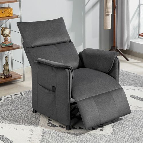 Fauteuil Relax Électrique Inclinable Karsuf Velours Noir