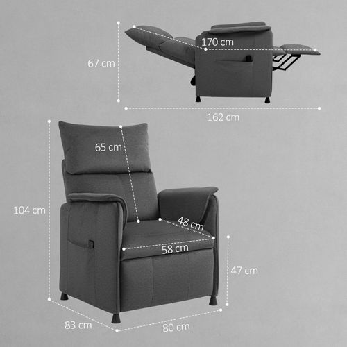 Fauteuil Relax Électrique Inclinable Karsuf Velours Noir