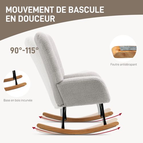 Fauteuil à Bascule Nordique Palik Gris