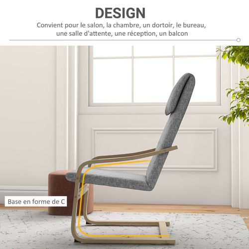 Fauteuil De Salon Uumman Aspect Lin Gris