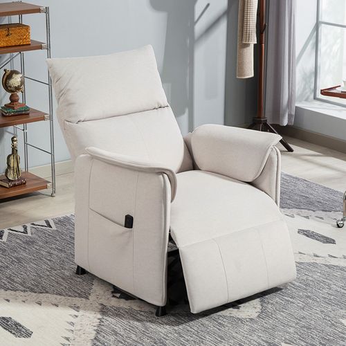 Fauteuil Relax Électrique Inclinable Ukuss Velours Blanc Cassé