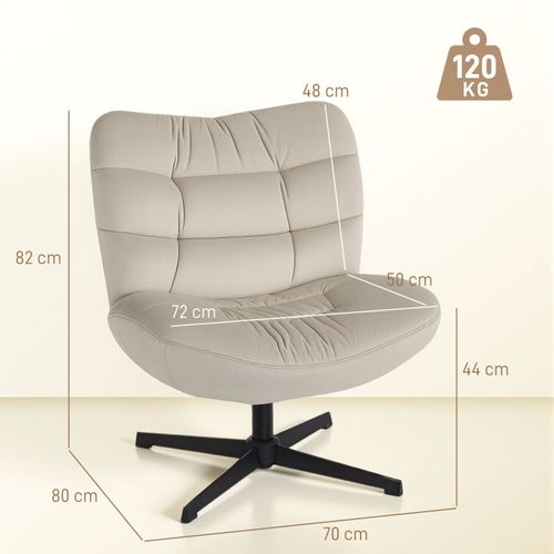 Fauteuil Lounge Talik Tissu Chenille Grège