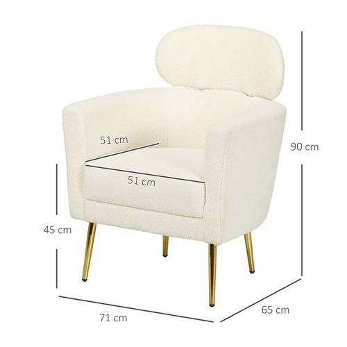 Fauteuil Cabriolet Uper Crème Et Doré