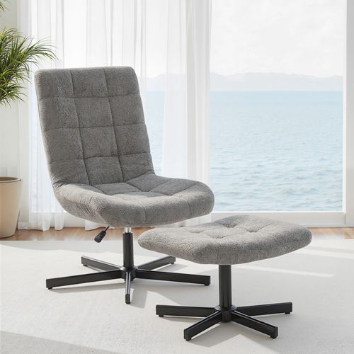 Fauteuil Lounge Inclinable Avec Repose-pieds Lussac Gris