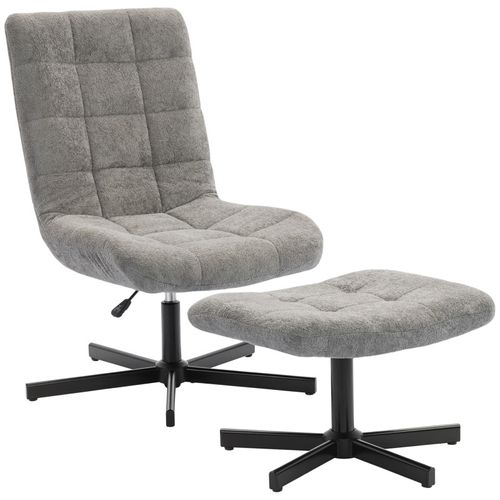 Fauteuil Lounge Inclinable Avec Repose-pieds Lussac Gris