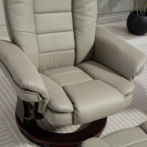 Fauteuil De Relaxation Avec Repose-pieds Acira Grège