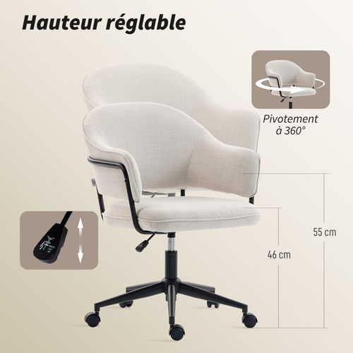Chaise De Bureau Porticia Beige Clair