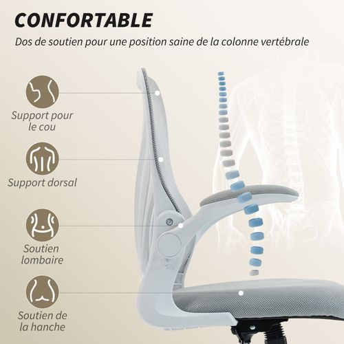 Chaise De Bureau Ergonomique Paglia Gris Clair