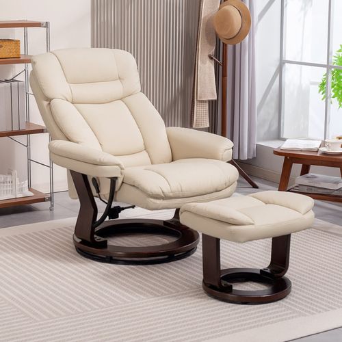 Fauteuil De Relaxation Erco Beige Clair Effet Bois Wengé