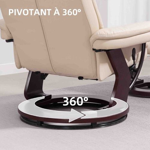 Fauteuil De Relaxation Erco Beige Clair Effet Bois Wengé