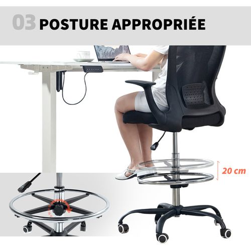 Chaise De Bureau Ergonomique Salerne Noire