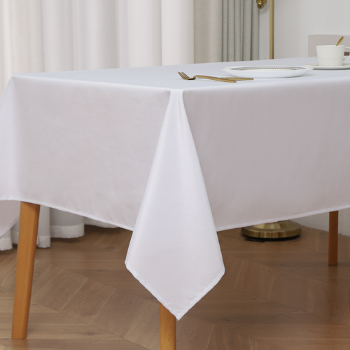 Nappe Carrée Et Enduite Antitache - 180x180 Cm - Blanc