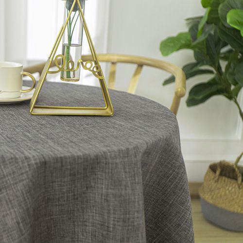 Nappe Ronde Infroissable Et Anti-tâches - 160 Cm - Gris Anthracite