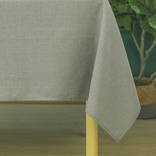 Nappe Anti Tâches Et Infroissable - - Effet Chiné - 145x240 Cm - Gris Perle