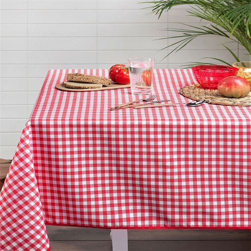 Nappe Rectangulaire Vichy Rouge Et Blanc - 145x240 Cm - Multicolore